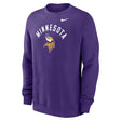 Vikings 2026 Nike Men's Club Fleece Pullover Crewneck Pro Football Hall of Fame