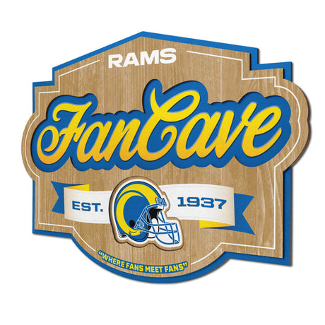 Rams 3D Fan Cave Wall Sign