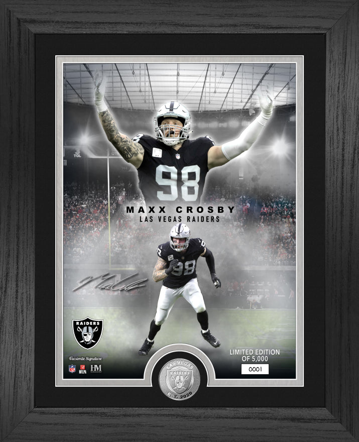 Las Vegas Raiders Maxx Crosby NFL Legends Silver Coin Photo