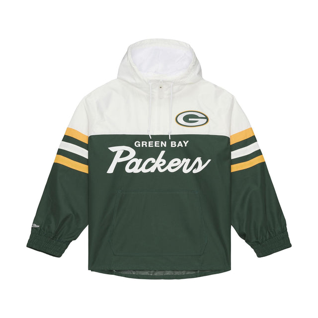 Packers 2026 Mitchell & Ness Men's Head Coach Lightweight Anorak Windbreaker Pro Football Hall of Fame