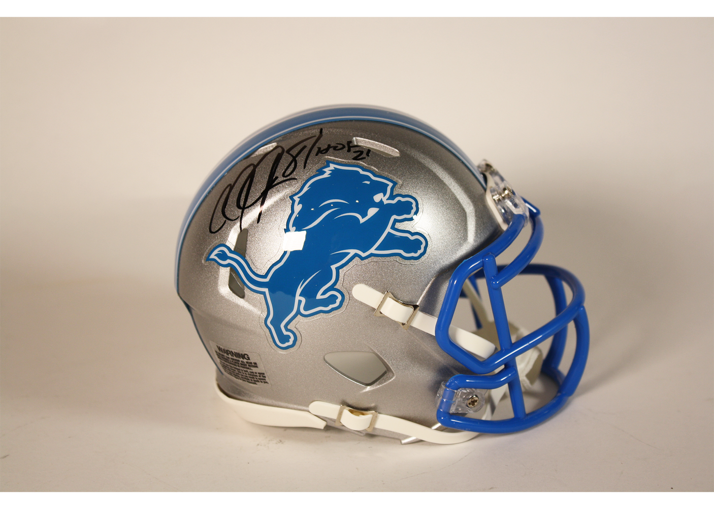calvin johnson football helmet Calvin Johnson Autographed Lions Mini Helmet