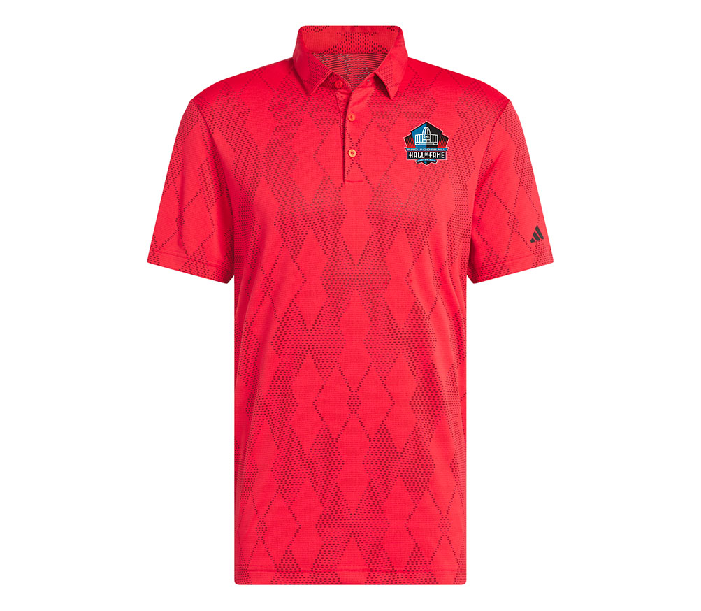 Hall of Fame Men's Red Adidas Ultimate365 Micro Textured Polo