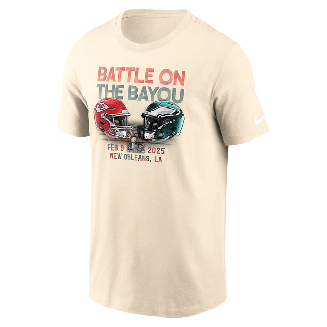 Chiefs vs. Eagles Super Bowl LIX Matchup T-Shirt- Natural