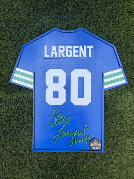 Steve Largent Wood Jersey 3D Sign