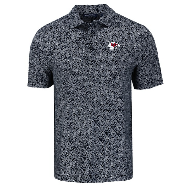 Chiefs Cutter and Buck Men's Pike Eco Pebble Print Recycled Polo
