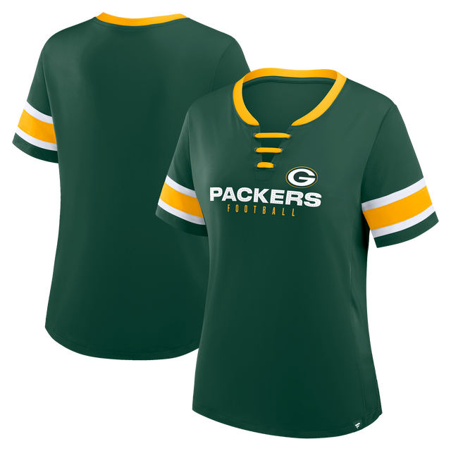 Packers 2025 Fanatics Women's Draw Play Athena Lace Up T-Shirt