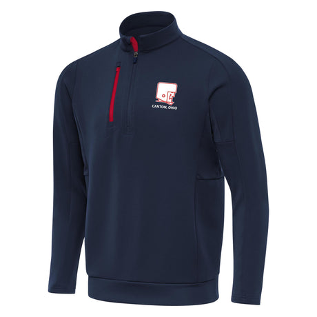 Hall of Fame Antigua Men's Navy Old Helmet Logo Generation 1/4 Zip