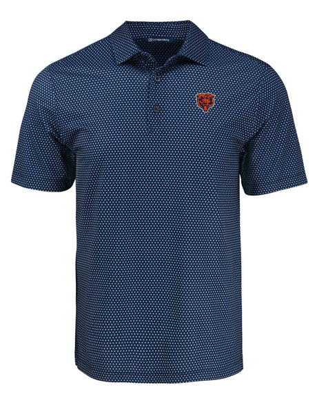 Bears Cutter and Buck Men's Blue Pike Eco Shadow Check Print Polo