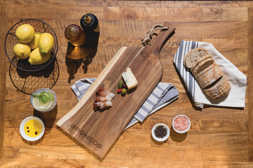 Broncos Artisan 24" Acacia Charcuterie Board by Picnic Time