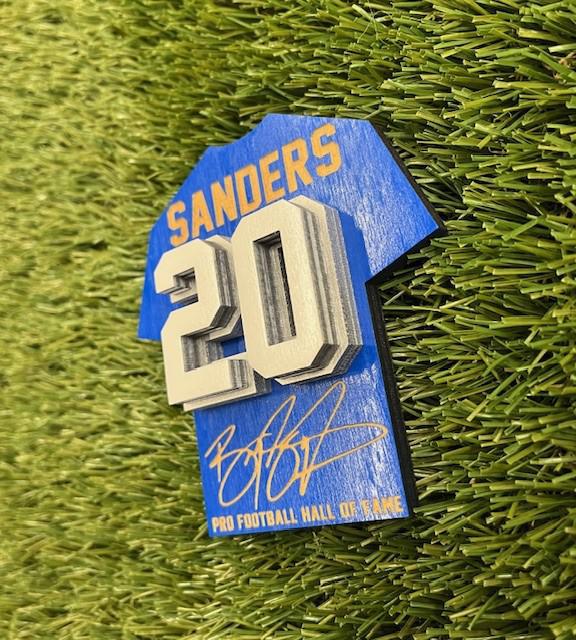 Barry Sanders Wood Jersey Jumbo Magnet