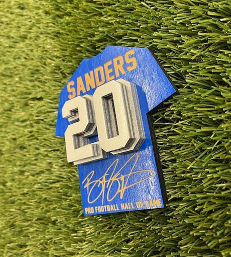 Barry Sanders Wood Jersey Jumbo Magnet