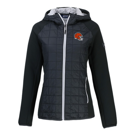 Browns Cutter and Buck Women's Black Rainier PrimaLoft Eco Hybrid Jacket