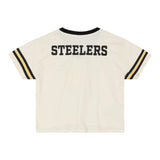 Steelers 2026 Mitchell & Ness Women's Retro Roots Crop Boxy Yoke T-Shirt Pro Football Hall of Fame
