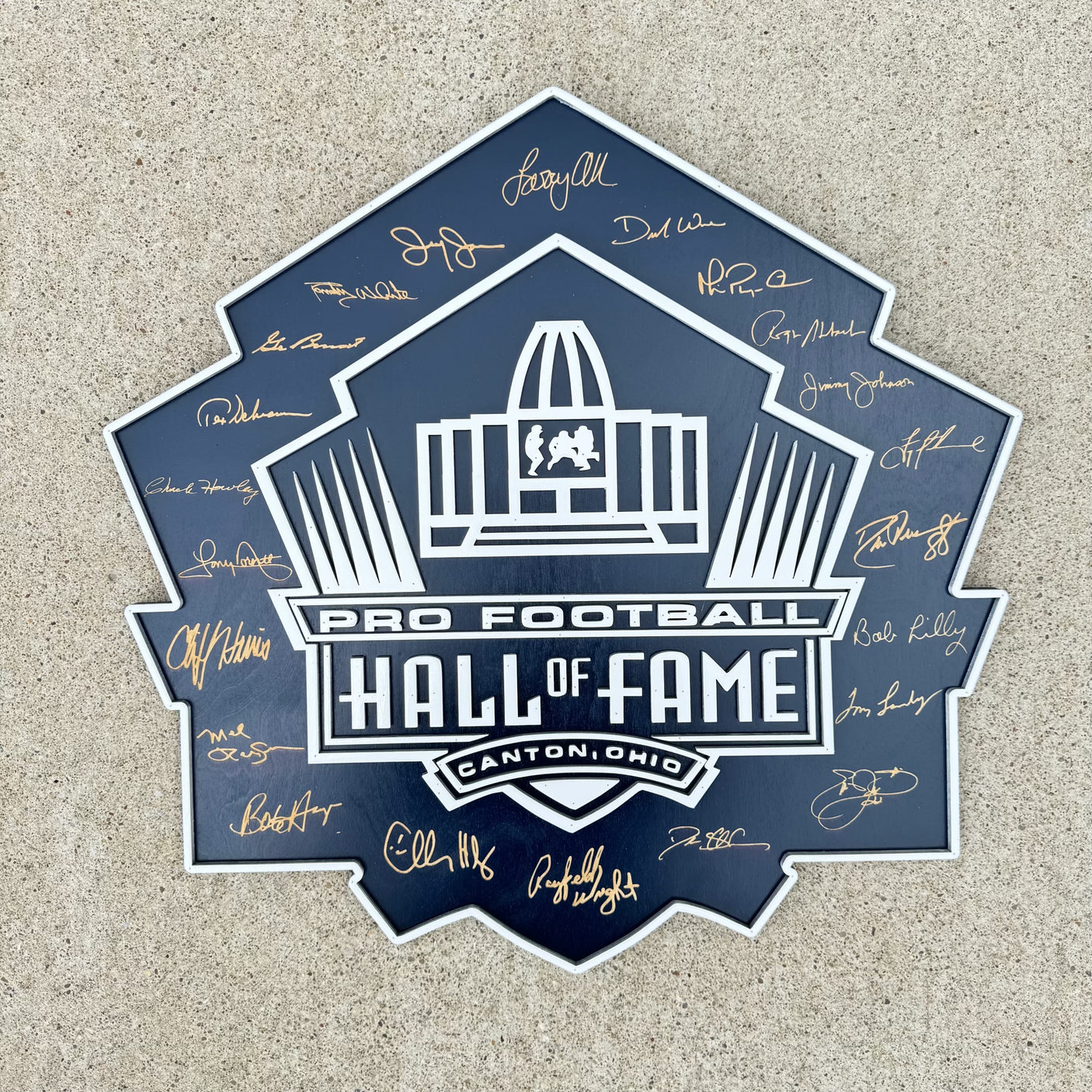 Cowboys Hall of Fame Logo Signature Wood Sign