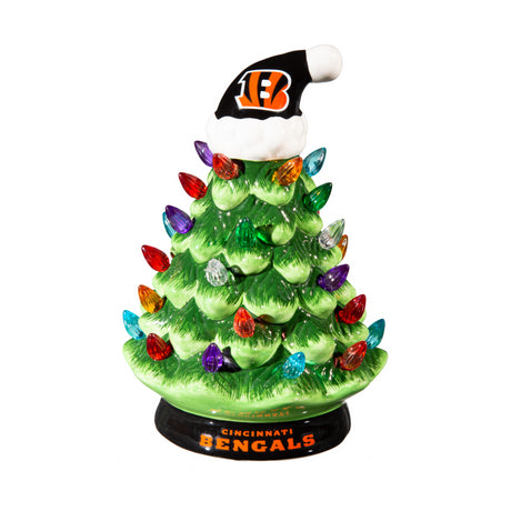 Bengals LED 8" Ceramic Christmas Tree