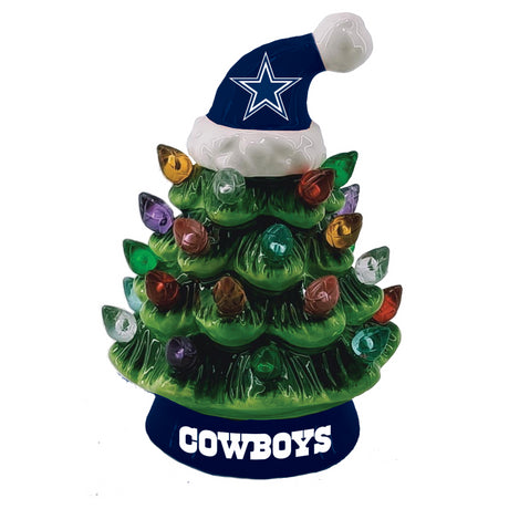 Cowboys LED 8" Ceramic Christmas Tree