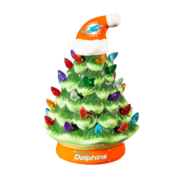 Dolphins LED 8" Ceramic Christmas Tree