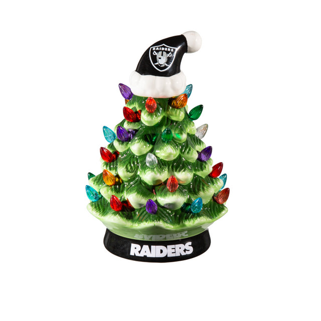 Raiders LED 8" Ceramic Christmas Tree