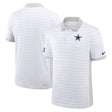 Cowboys 2025 Nike Dri-Fit White Victory Stripe Polo