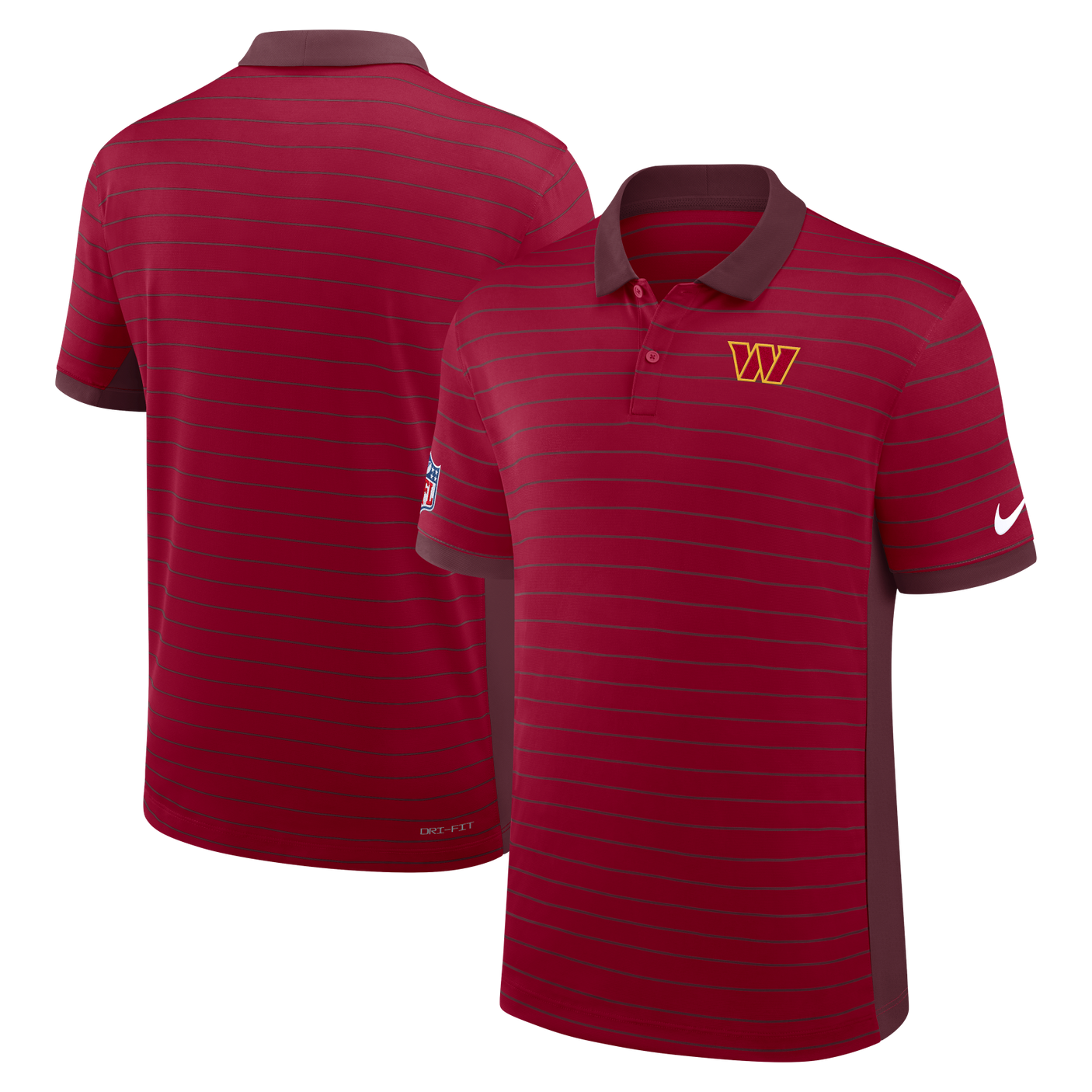 Commanders 2026 Nike Men's Dri-Fit Striped Polo