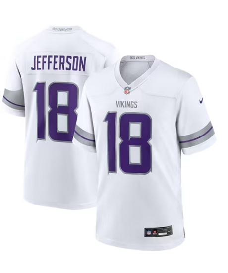 Vikings Justin Jefferson Men's White Alternate Nike Game Jersey