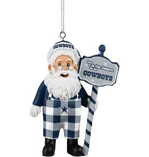 Cowboys Santa Overalls Ornament