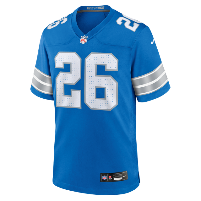 Lions Jahmyr Gibbs Men's Blue Nike Game Jersey