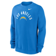 Chargers 2026 Nike Men's Club Fleece Pullover Crewneck Pro Football Hall of Fame