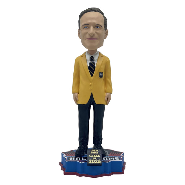 Drew Brees Limited Edition Class of 2026 Gold Jacket Bobblehead