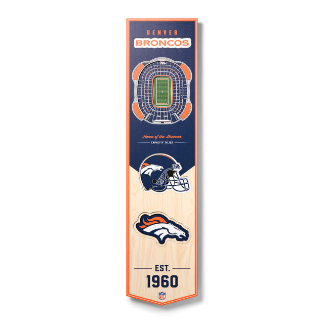 Broncos 8" x 32" 3D Stadiumview Banner