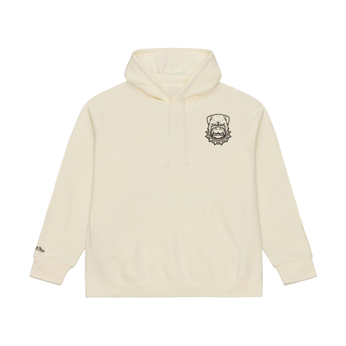 Browns 2026 Mitchell & Ness Men's Cream Beware of the Dawgs Hoodie Pro Football Hall of Fame