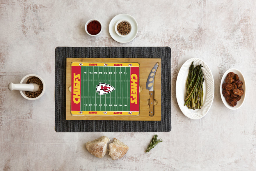 Chiefs Icon Glass Top Cutting Board & Knife Set by Picnic Time