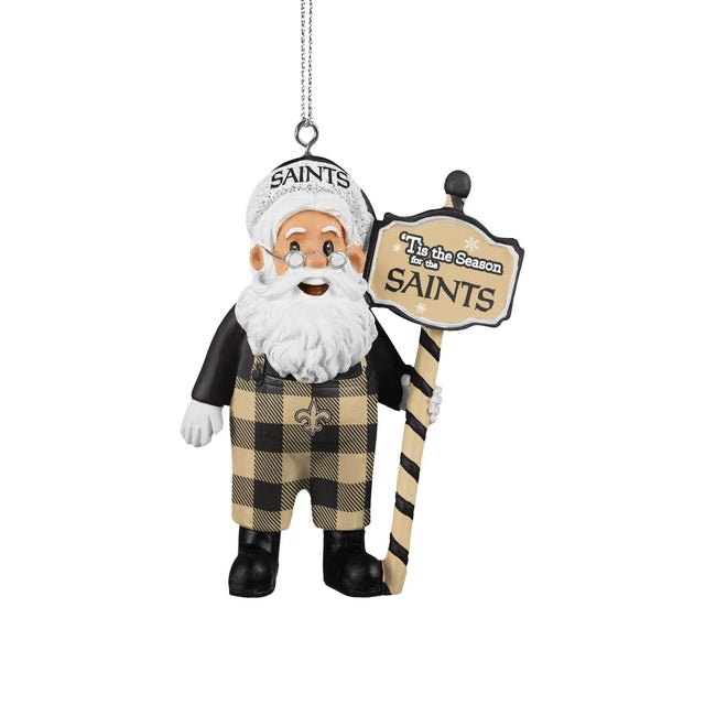 Saints Santa Overalls Ornament