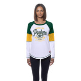 Packers 2025 New Era Women's White Long Sleeve T-Shirt
