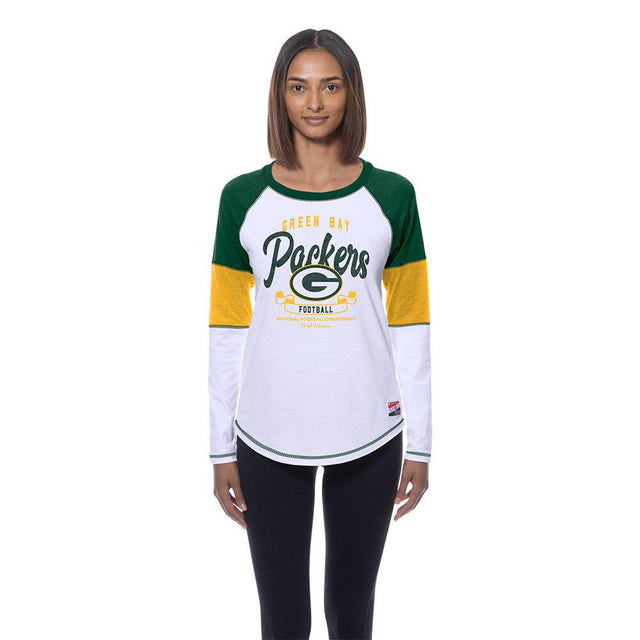 Packers 2025 New Era Women's White Long Sleeve T-Shirt