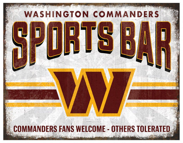 Commanders Team Sports Bar Sign