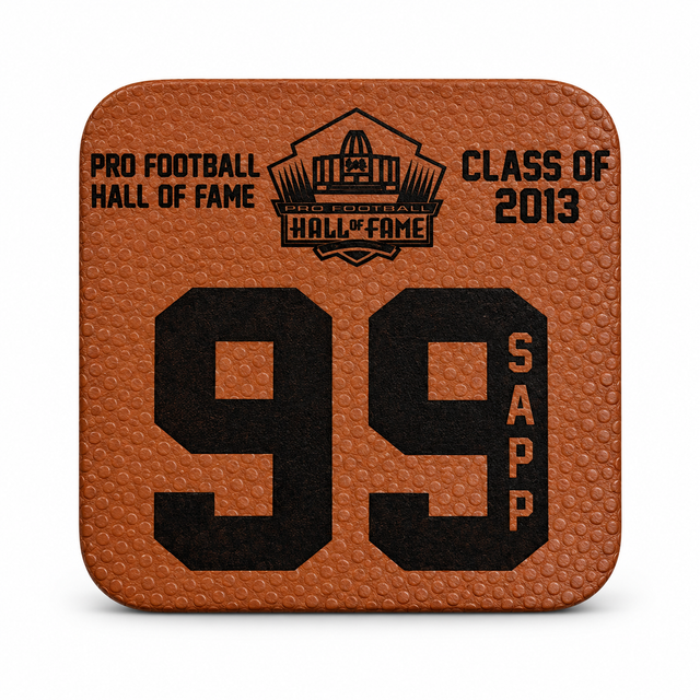 Warren Sapp Leather Player Coaster Pro Football Hall of Fame