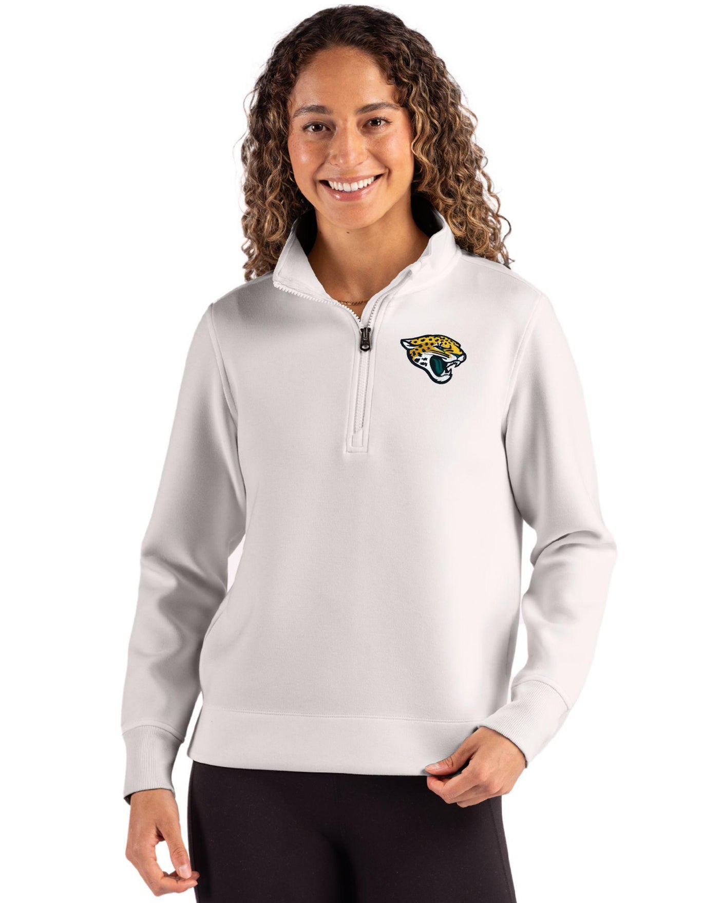 Jaguars Cutter & Buck Women's Roam Eco Quarter Zip Pullover