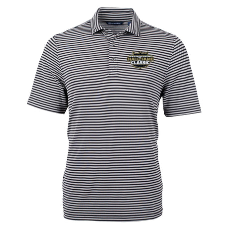 Black College Football Hall of Fame Cutter & Buck Men's Virtue Recycled Stripe Featherlight Pique Polo