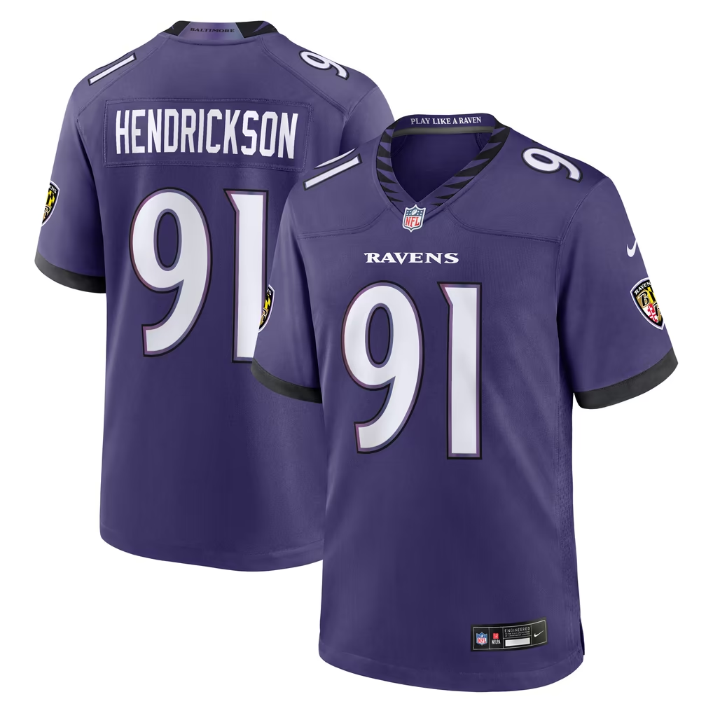 Ravens Trey Hendrickson 2026 Nike Men's Orchid Home Game Jersey Pro Football Hall of Fame