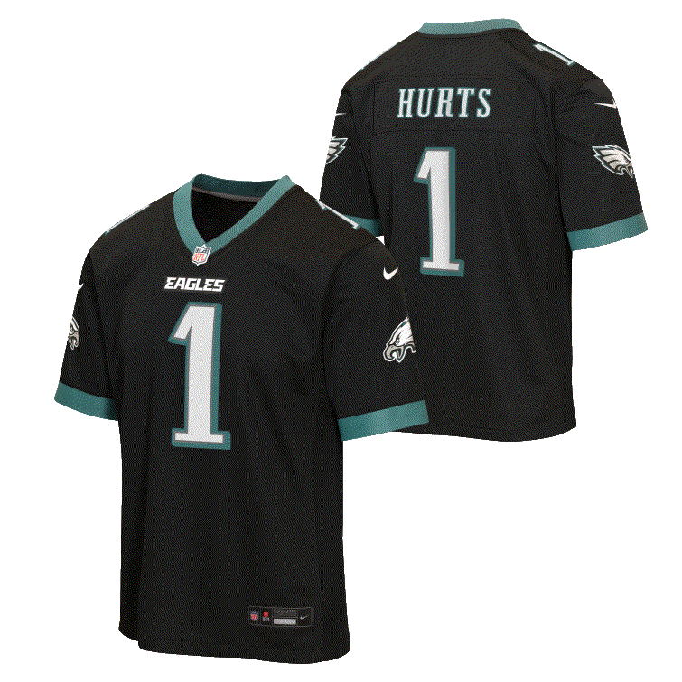 Eagles Jalen Hurts Youth Nike Black Alternate Game Jersey