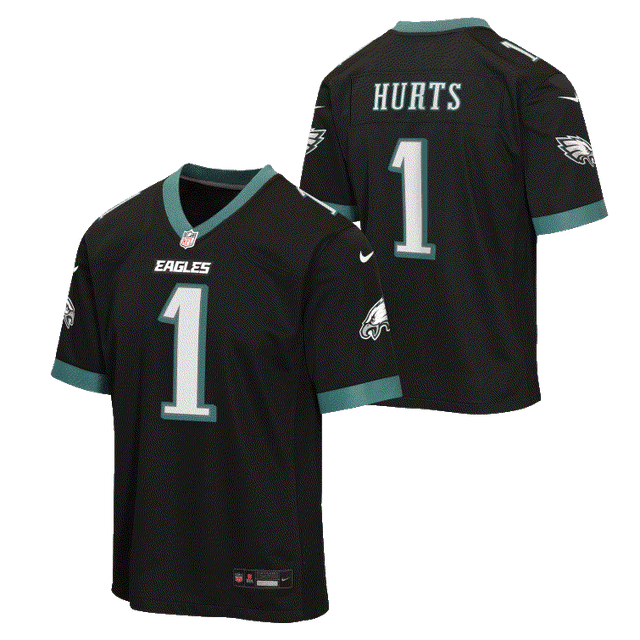 Eagles Jalen Hurts Youth Nike Black Alternate Game Jersey
