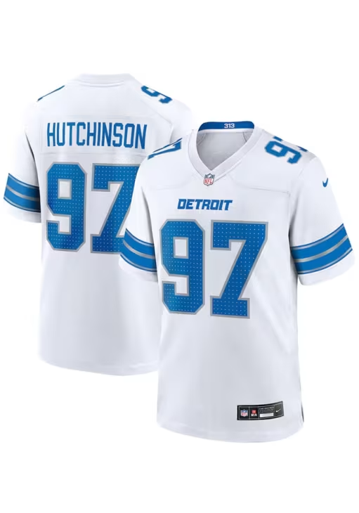 Lions Aidan Hutchinson Nike Men's White Game Jersey
