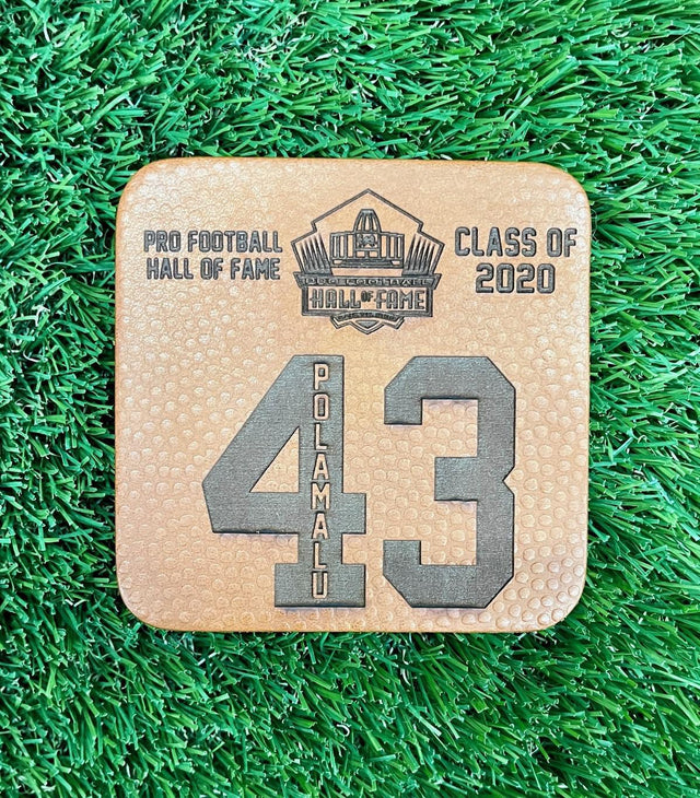 Troy Polamalu Leather Player Coaster