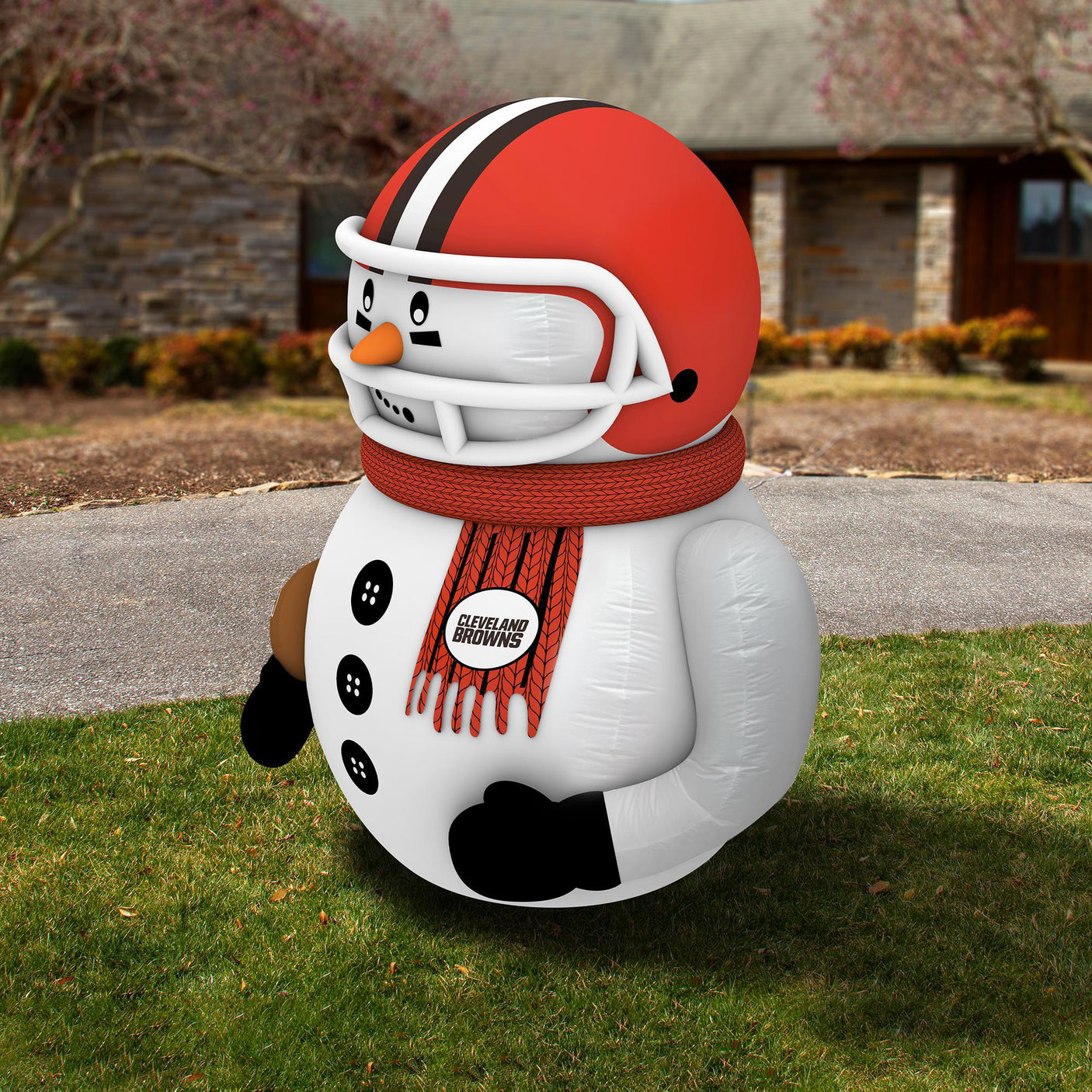 Browns Team Pride Inflatable Snowman Player