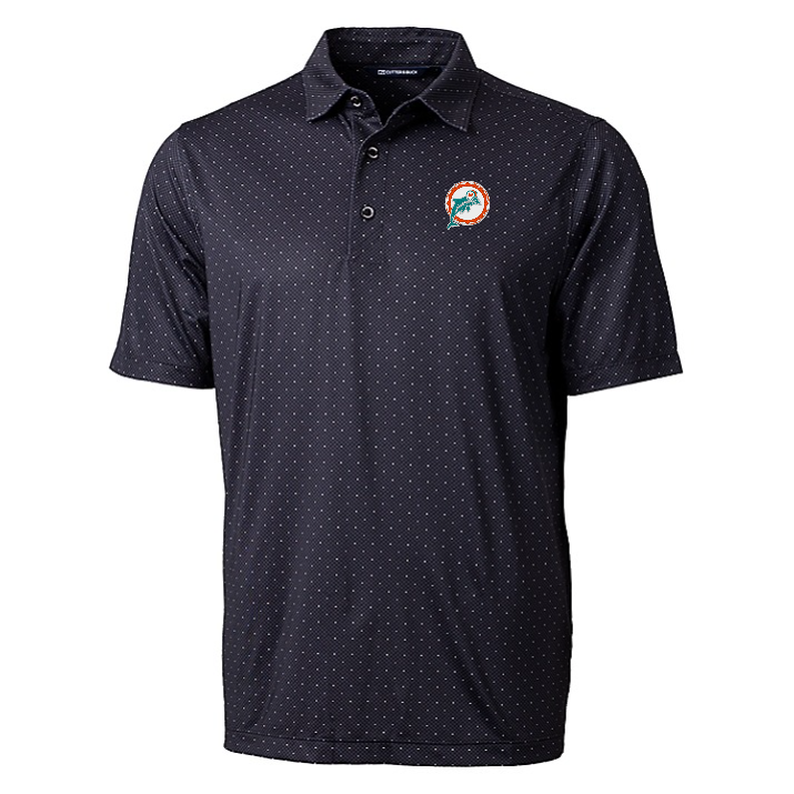 Dolphins Pike Double Dot Print Stretch Polo