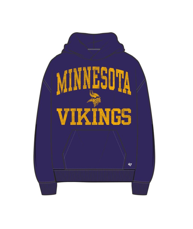 Vikings 2026 '47 Brand Men's Campus Stack Arched Foundation Hoodie Pro Football Hall of Fame