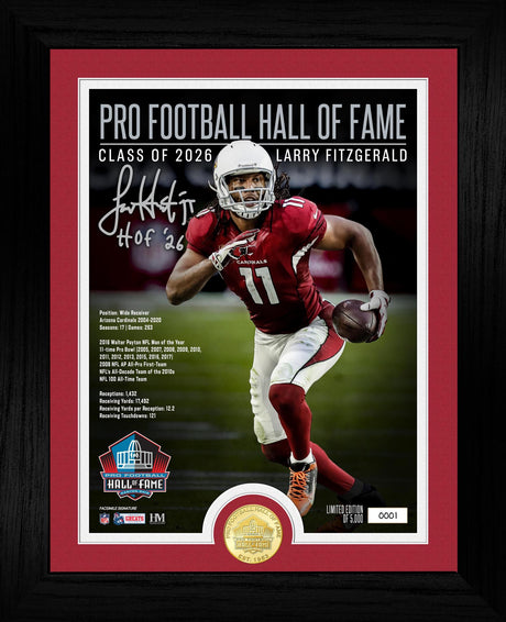 Larry Fitzgerald Class of 2026 Hall of Fame Induction Bronze Coin Photo Mint - DS