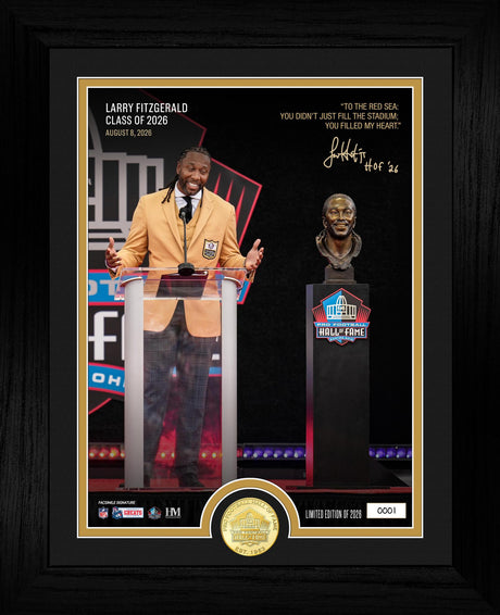 Larry Fitzgerald Pro Football Hall of Fame Induction Bronze Coin Photo Mint Pro Football Hall of Fame