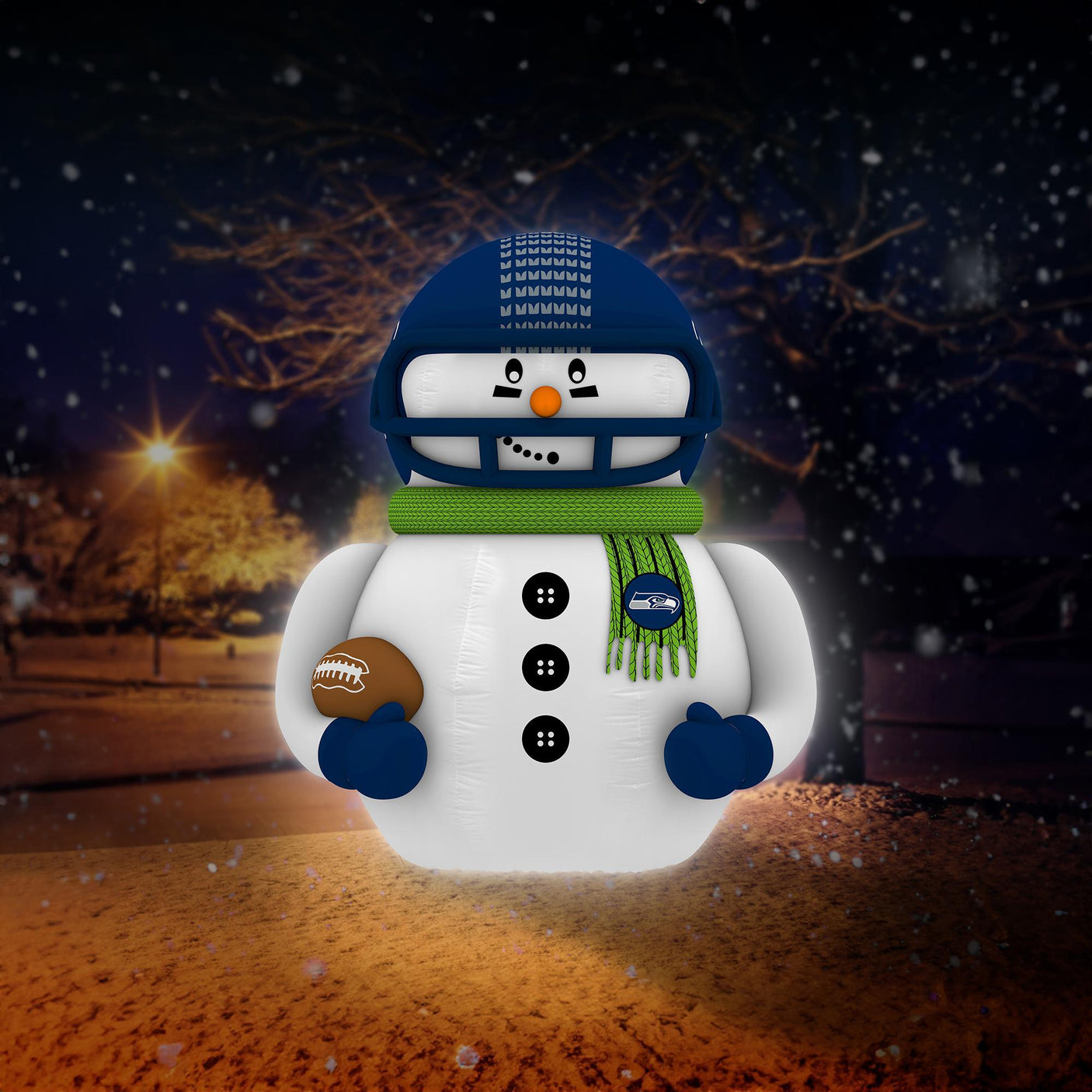 Seahawks Team Pride Inflatable Snowman Player